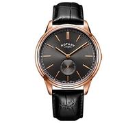 Rotary Mens Cambridge Leather Strap Rose Gold Tone GS05364/20
