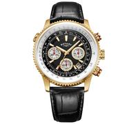 Rotary Men's Skeleton Chronograph Black Strap Watch.