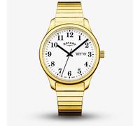 Rotary Mens Heritage Altera Gold Plated White Dial Watch RGB05762/18