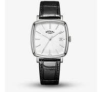 Rotary Mens Heritage Astoria Silver Dial Black Leather Strap Watch RGS05307/08