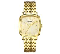 Rotary Men's Heritage Astoria Square Gold Plated Stainless Steel Bracelet Watch