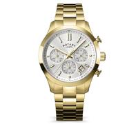 Rotary Men's Heritage Chronograph Gold Plated Stainless Steel Bracelet Watch