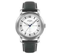 Rotary Men's Heritage Field Stainless Steel Black Leather Strap Watch