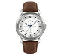 Rotary Men's Heritage Field Stainless Steel Brown Leather Strap Watch