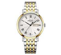 Rotary Men's Heritage Silver & Gold Plated Stainless Steel Bracelet Watch