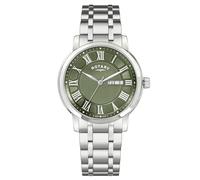 Rotary Gents Heritage Green Dial Stainless Steel Watch