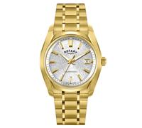 Rotary Men's Lumen Silver Dial Gold Tone Stainless Steel Bracelet Watch