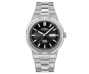 Rotary Men's Regent Automatic 100M Water Reistance Black Dial Stainless Steel Bracelet Watch