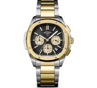 Rotary Mens Apex 100 Chronograph Silver & Gold Plated Stainless Steel Bracelet Watch