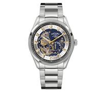Rotary Men's Seamatic Eclipse Skeleton Dial Stainless Steel Bracelet Watch
