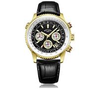 Rotary Men's Chronograph Black Leather Strap Watch
