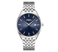 Rotary Men's Ultra Slim Stainless Steel Bracelet Quartz Watch with Deployment Clasp GB08010/05