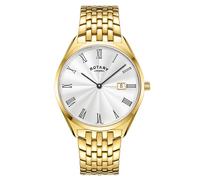 Rotary Men's Ultra Slim Stainless Steel Bracelet Quartz Watch with Deployment Clasp GB08013/01