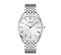Rotary Men's Ultra Slim White Dial Stainless Steel Bracelet Watch