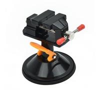 Rotary Mini Bench Table Vise for Jewelry Making and Model Assembly, 360-Degree Rotation with Elastic Jaws, Aluminum Alloy Craft Vice, 55mm Jaw Width, Black