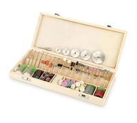 Rotary Multi Tool Accessories Kit with 1/8”(3.2mm) Universal Shank Size Cutting, Grinding, Sanding, Sharpening, Carving & Polishing Kit with Wood Carrying Case, 242 PCS