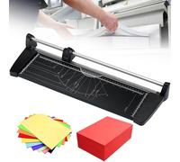 Rotary Paper Trimmer Cutter, A4/A3 Heavy Duty Rolling Cutter with Metal Base, 10 Sheet Capacity for Cardstock, Laminating Sheet