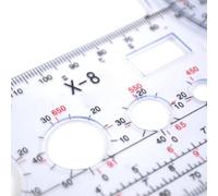 Rotary Plotter, Aviation Navigation Tool for X-8/X-7 Aircraft, Flight Computer Ruler for Pilots and Students, Transparent Plastic Protractor for Distance and Direction Measurement, 12.5 Inch