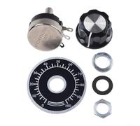Rotary Potentiometer, 10K Ohm Carbon Film Variable Resistor, 2W Rated Power, 300° Mechanical Rotation, 3-Terminal Taper Type for Industrial Motor and