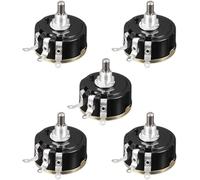 Rotary Potentiometer,5PCS WX112 Potentiometer 3W Single Turn Wire Wound Variable Resistors 100-47K Ohm Potentiometers kit(100 Ohm)