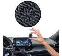 Rotary Push Start Button Cover - Carbon Fiber Car Power Control Trim - Interior Start Button Cover, Car Button Decoration, Protective Engine Start Button Cover for