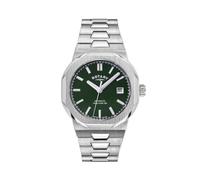 Rotary Men's Automatic Regents Analogue Watch with Green Dial and Silver Strap GB05410/24