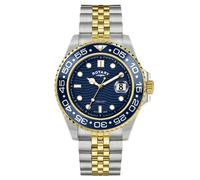 Rotary Mens Apex 100 Blue Dial SS Bracelet Watch One Size Metallics