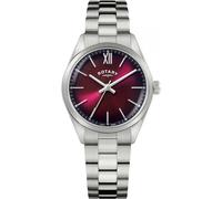 Rotary Ladies Heritage Burgundy Dial Stainless Steel Bracelet Watch
