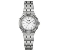 Rotary Brilliance Women's Stone Set White Dial & Stainless Steel Bracelet Watch