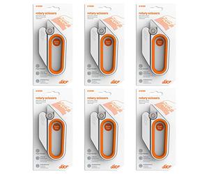 Rotary Scissors Cutting Tool by Slice, Bladeless Scissors, 10598 Ambidextrous Cutter Ideal for Cutting Gift Wrap, Gift Basket Cellophane, Paper 6 Pack