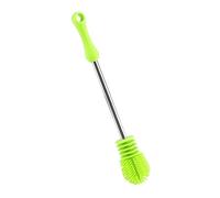Rotary Silicone Bottle Brush with Anti-slip Handle for Cleaning Sports Water Bottles, Glassware, Tumblers, Wine Glasses, Long Neck Dishes, and Kitchen Scrubbing (Green)