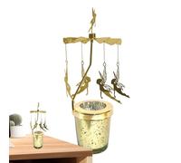 Rotary spi-nning Candle Holder spi-nning Candle Holders Angel Rotating Tea Light Holder spi-nning Tea Light Candlestick Candle Carousel Revolving Candlesticks For Christmas 6.5x6.5x17 Cm