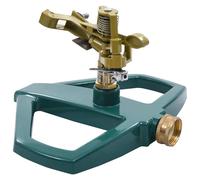 Rotary Sprinkler Green Metal 21x22x13cm 0-360° Heavy Base Covers 450sqm Durable