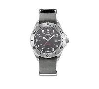 Rotary Stainless Steel Commando Textile Strap Watch - Grey, Silver, Men Ilver