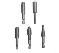 Rotary Steel File Bit Set with /4 Inch Hex Shank for Grinding, Filing and Shaping Metal, Compatible with Power Drills, 5-Pack