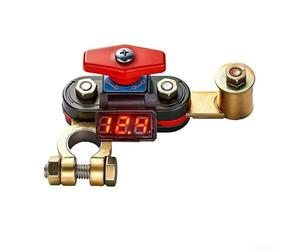 Rotary Style Battery Disconnect Switch with Full Circle Adjustment Range and Voltage Monitoring for 12V 24V Vehicle Installations (Copper)