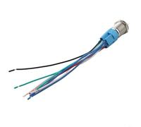 Rotary Switch 19mm Mounting Hole Diameter, Latching Self Locking 3 Positions 2NO 2NC, 12 24V Voltage Rating with Wire Socket and Ring Light Indicator (Green)