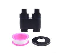 Rotary Switch Alloy Angle Valve G1/2 for Dual Outlet Control on Toilet Washing Machine and Bathroom Basin Applications (Black)