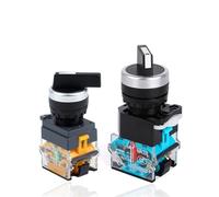 Rotary Switch LA38-11X2 20X3 22mm 2P 3P Brass/Silver Contact 1NO1NC 2NC Reset/Self-lock 1Pcs(2P Lock1NO1NC Long,Silver Contact)