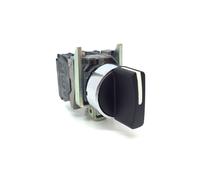 Schneider Electric Harmony XB4 - Selector Switch, Metal, 3 Positions, Stays Put, Standard handle, 2NO, 22 mm Mount, XB4BD33, Black