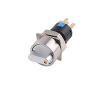 Rotary Switches 16mm 2/3 positions Metal Push Button SPDT 12V With LED Illuminated Switch 1NO1NC ON OFF DPDT(E,2NO 2NC 3_MOMENTARY_3-6V)