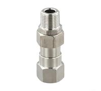 Rotary Swivel Fitting for Pressure Washer Use Built from Stainless Steel with 1/4 NPT Threads on Both Ends for Balanced For 360 Motion (3/8)