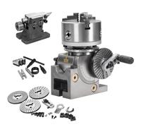 Rotary Table Dividing Head, Semi Universal Indexing Head with 3-Jaw Chuck, MT2/ MT3 Tailstock & Dividing Plates, 1:40 Ratio, Heavy Duty Lathe Chuck for Milling, Drilling, Grinding Machine