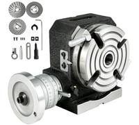 Rotary Table for Milling Machine with Horizontal & Vertical 4 Slots, MT-2 Rotary Table for Milling with Indexing Plate Set for Precision Milling Drilling (4 inch 4-Slot)