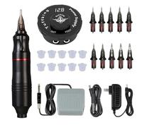 Rotary Tattoo Machine Kit - Ideal for Eyebrow, Eyeliner, And Tattoo Artistry,Tattoo Pen Kit Complete Tattoo Kit Professional Rotary Tattoo Machine Kit Lining Shading Coloring Beginner,Black