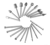 Rotary Tool Accessory Kit 20 Pcs Of High Steel Burrs Designed For Effective Chip Flow In Various Materials