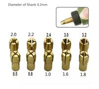 Rotary Tool Chuck Set for Mini Grinder, 10 Pcs Brass Collet 0.5-3.2mm with 4.2mm Shank, Compatible with Electric Grinding Tools