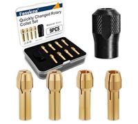 Rotary Tool Collet Set, Brass Collets Compatible with Dremel, 1mm/1.6mm/2.3mm/3.2mm, 2 Sets