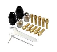 Rotary Tool Collet Set - Quick Change Chuck 1/32-1/8 Inch, Brass Shank Replacement, Industrial Grade Metal Nut | Heavy Duty Keyless Collet Set for Polishing Grinding Tools