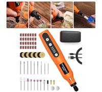 Rotary Tool Kit with 5 Speeds 5000-18000 RPM, LED Light & Type-C Charging for Dremel Multi Tool, 61-Piece Cordless Engraving Pen Set